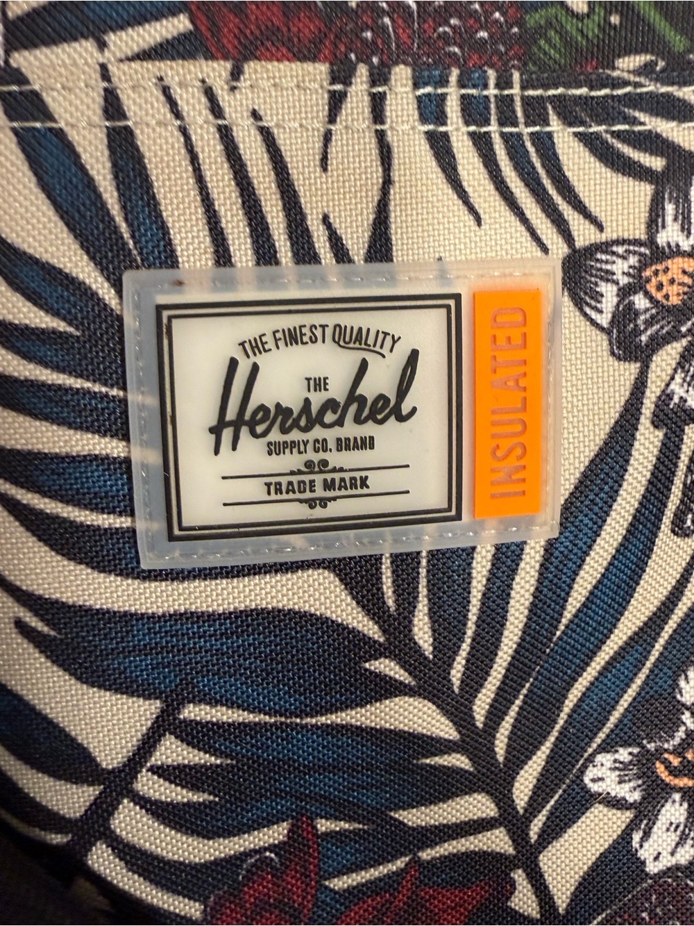 Herschel Supply Company Tropical Floral Canvas Insulated Tote Bag - Picture 7 of 7